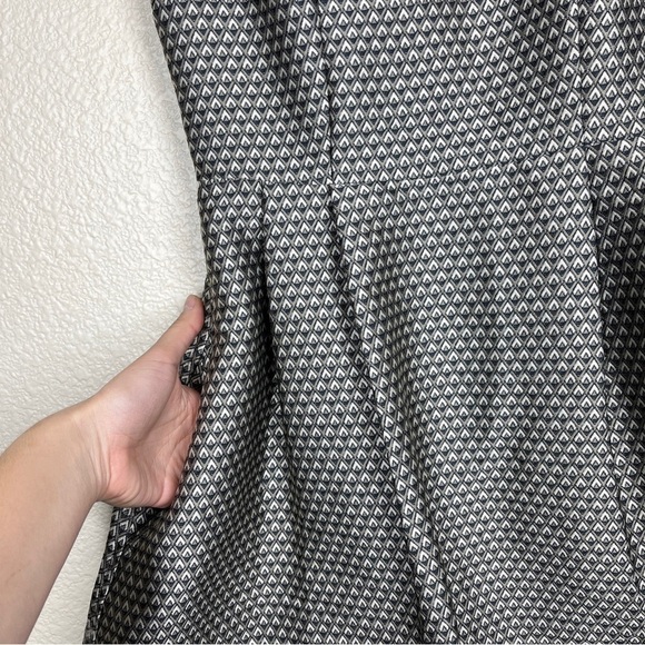 Serena & Lily Fit and Flare Dress June Geometric Diamond Print Black/Grey Size 2 - Picture 5 of 11